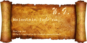 Weinstein Ivána névjegykártya